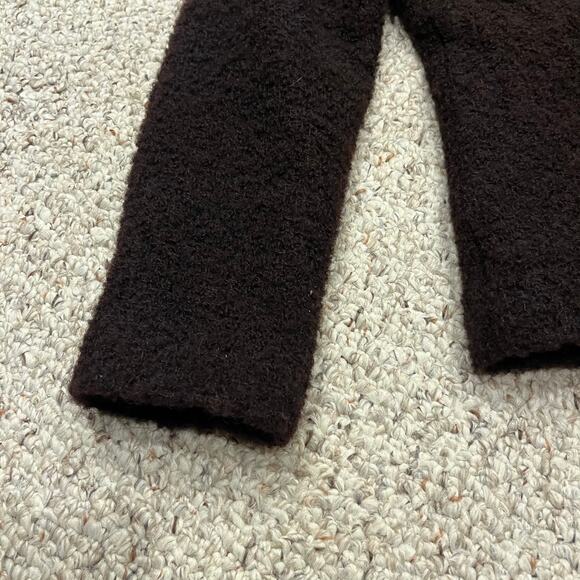 Eileen Fisher Boucle Knit Wool Jacket Sz M Brown Lagenlook Casual Prepy Career - Picture 2 of 7